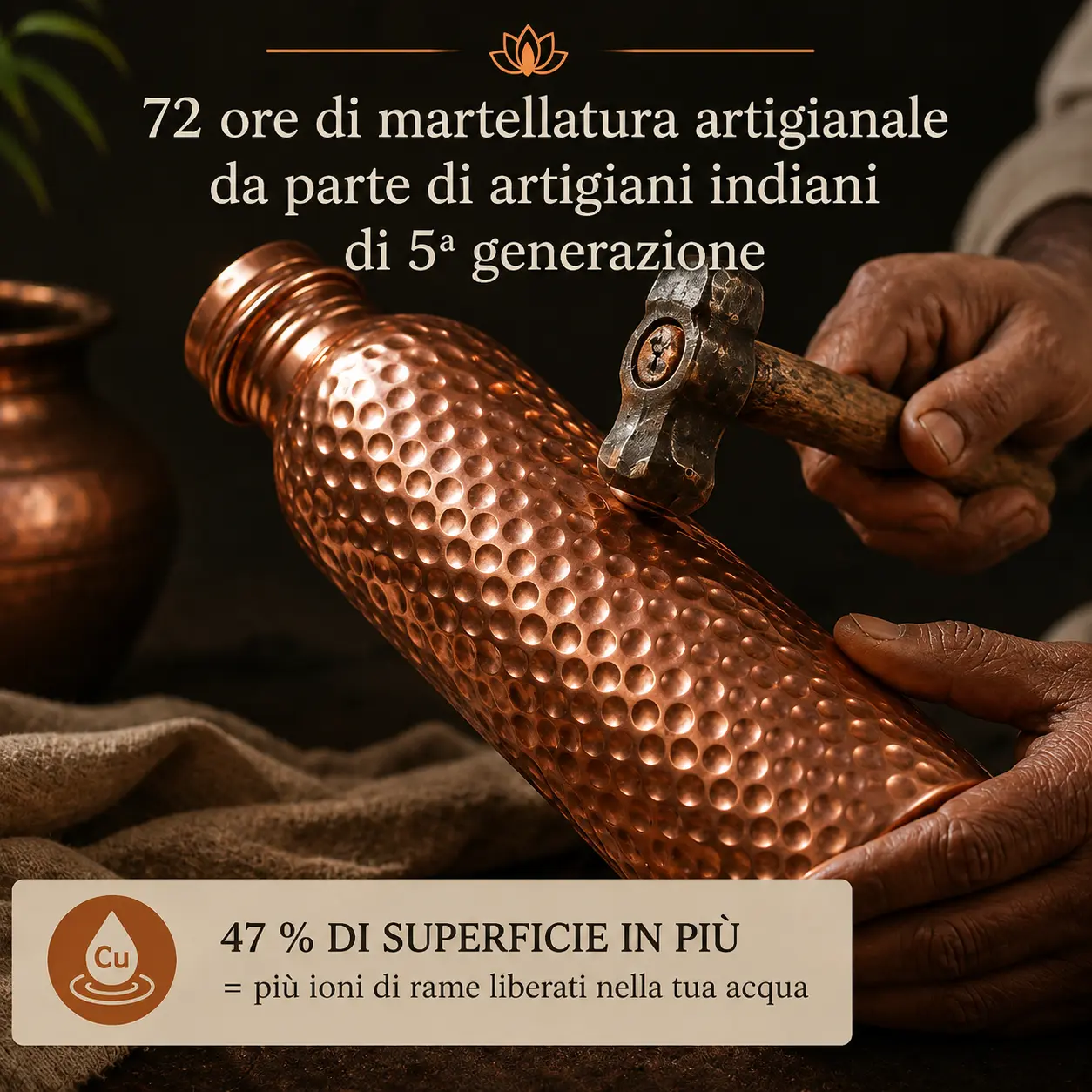 Alma Pure™ · Borraccia in Rame · Acqua Purificata Naturalmente