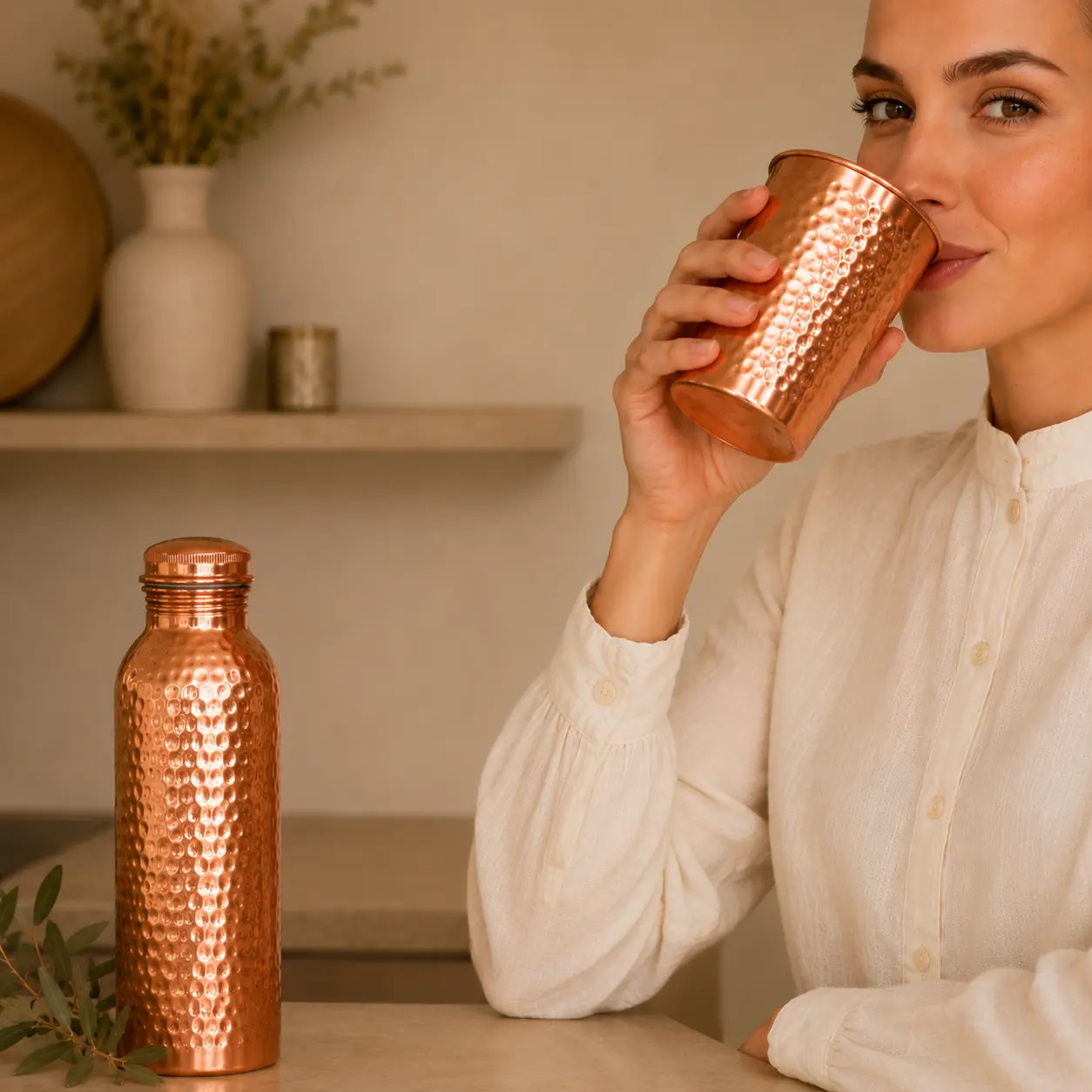 Alma Pure™ · Bicchiere in Rame Puro Martellato