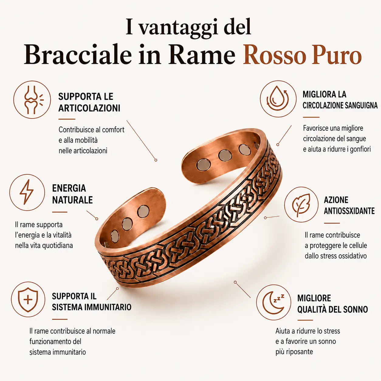 Alma Pure™ · Bracciale in Rame Rosso Puro